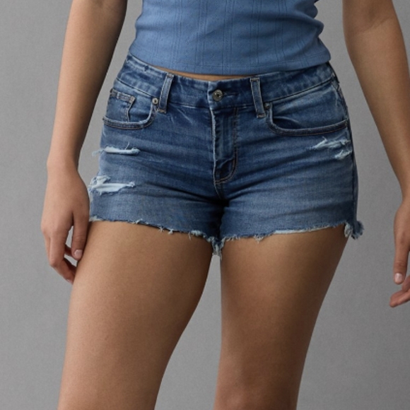 American Eagle Outfitters Pants - NEW AE Curvy Midi Shorts Ripped Distressed Sz 14 American Eagle Curvy